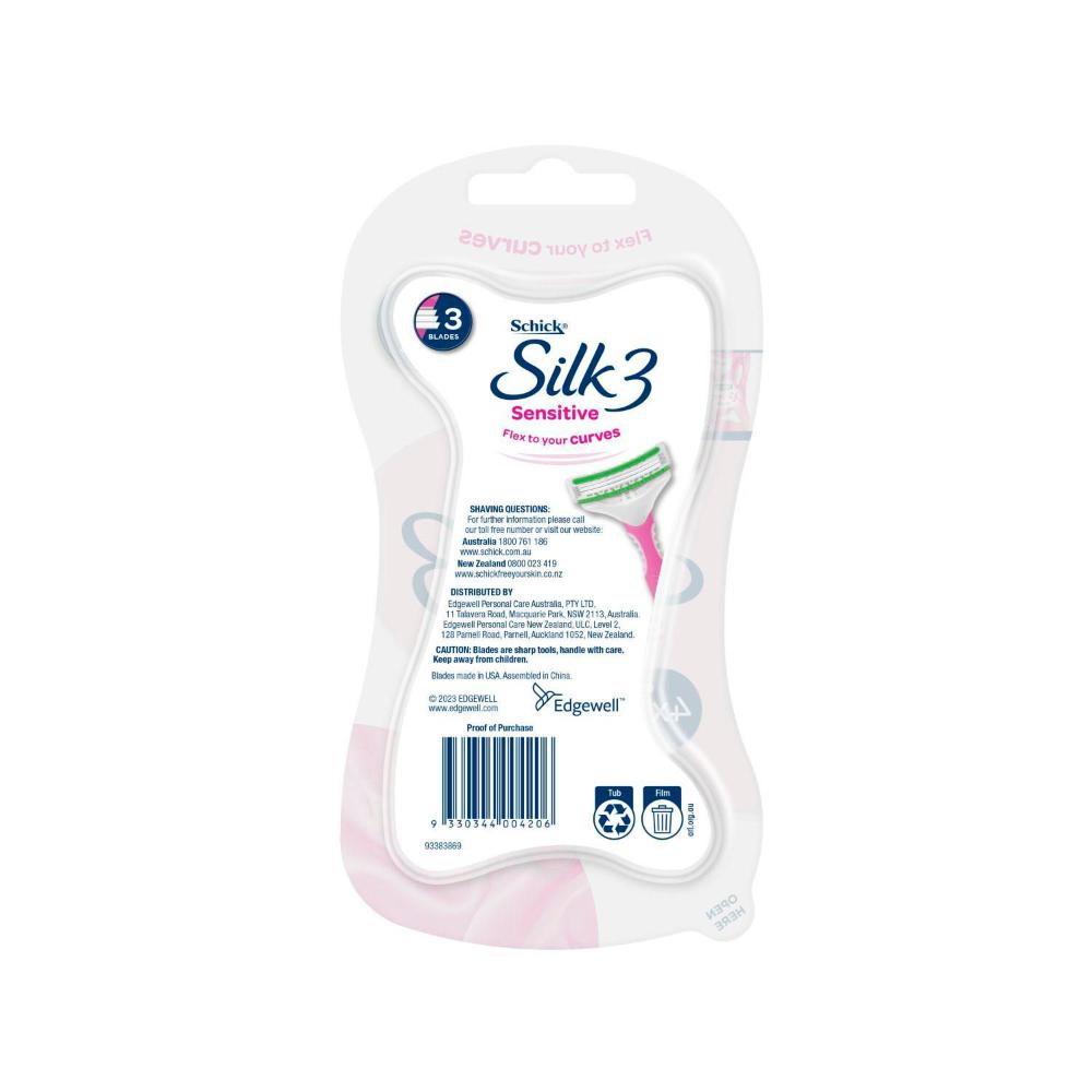 Schick Silk 3 Sensitive Disposable Razors - 4 pack
