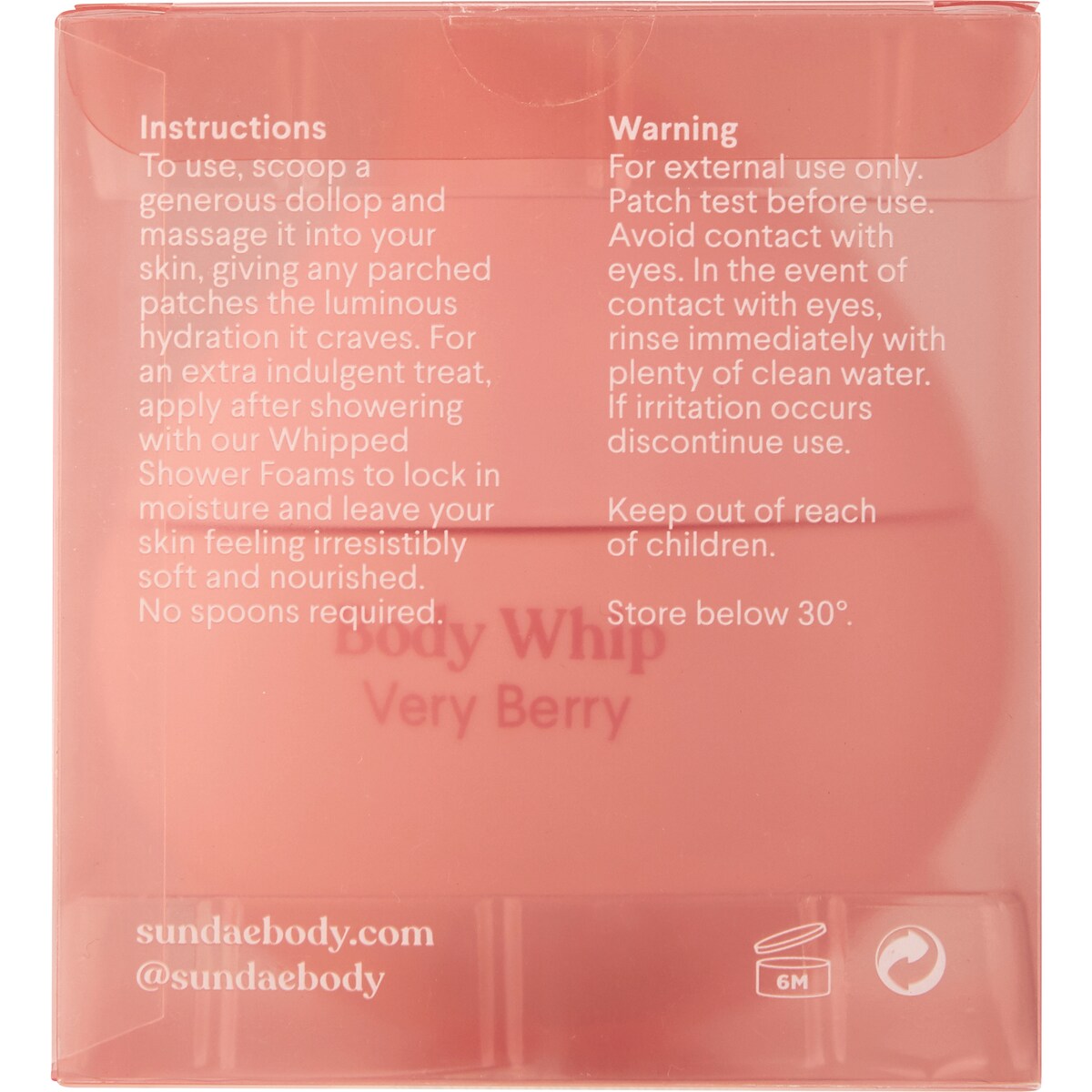 Sundae Body Whip Very Berry 200mL
