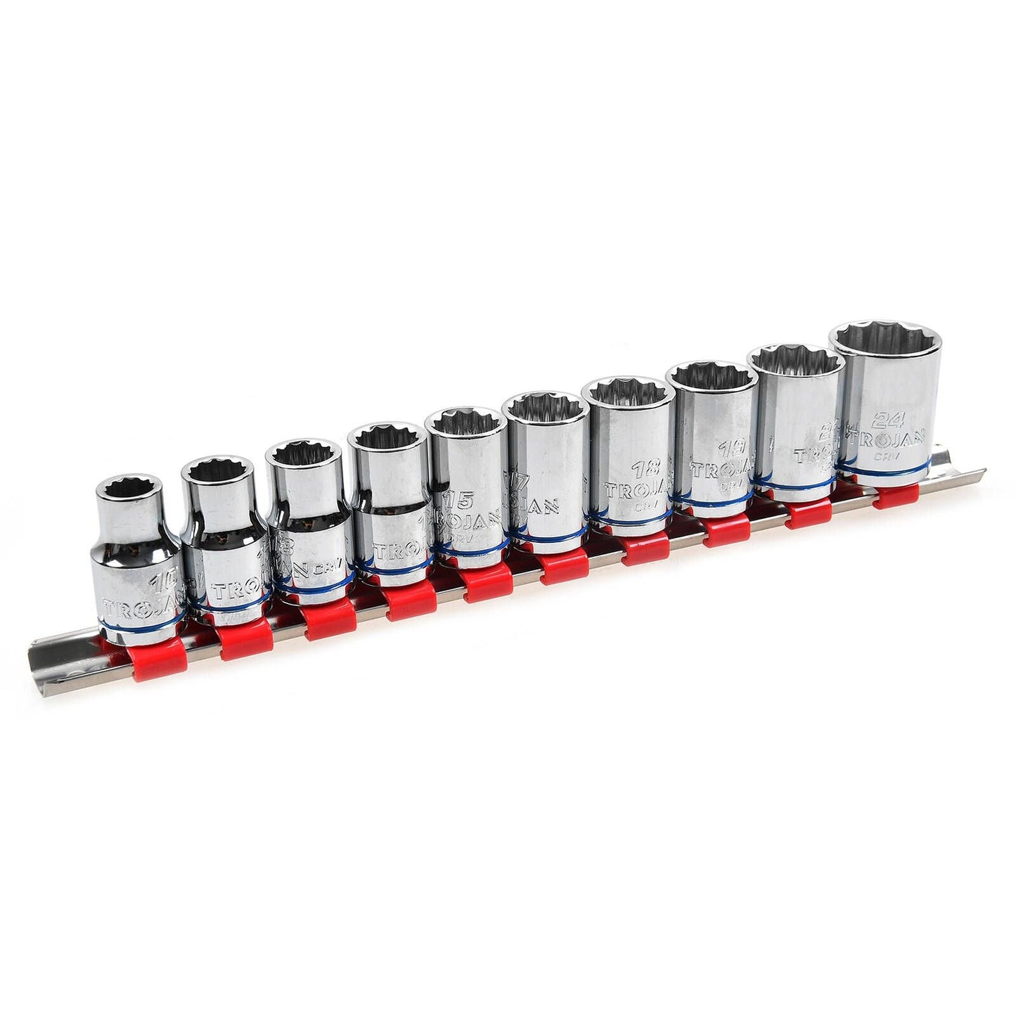 Trojan Socket Rail Set - 10 Piece - 1/2" Drive