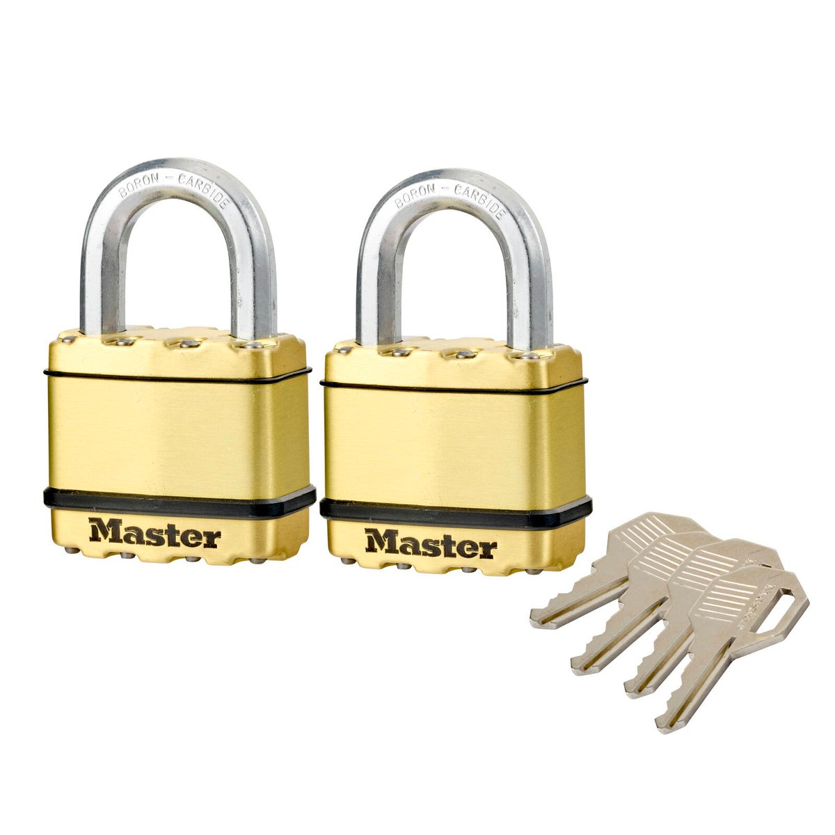 Master Lock Excell Padlock 50mm 2 Pack Laminated Steel Weather Resistant