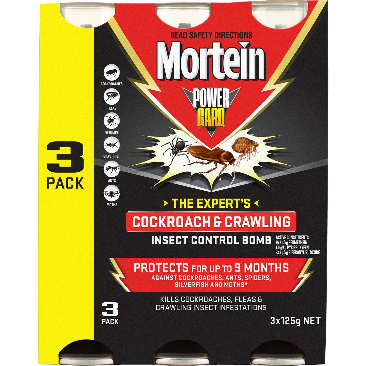 Mortein Powergard Insect Control Bombs 3 Pack
