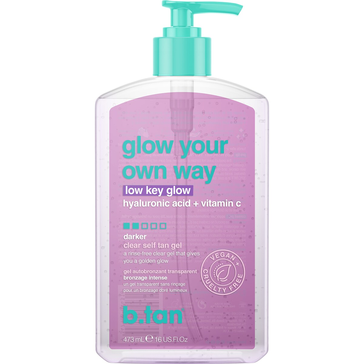 B.tan Glow Your Own Way Clear Self Tan Gel Darker 473ml