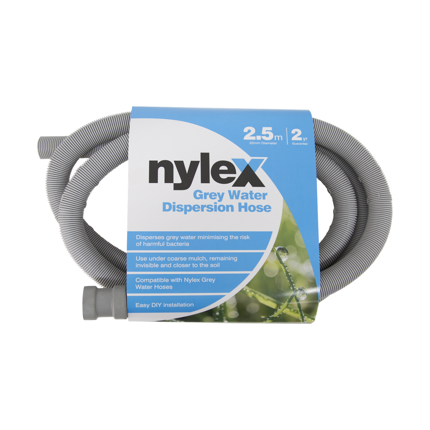 Nylex Grey Water Dispersion Hose - 22mm x 2.5m