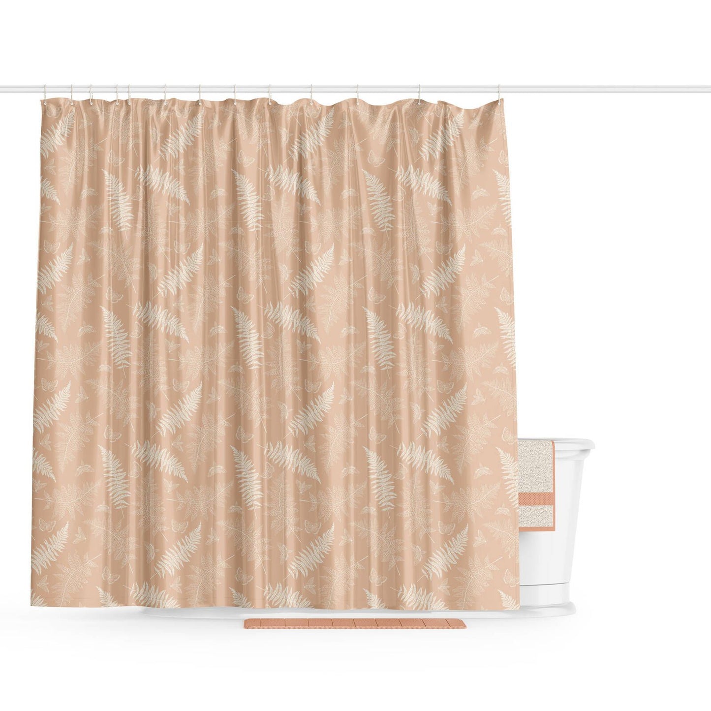 Barelli Long Drop Shower Curtain - 210 x 180cm - Ferns Amberlight