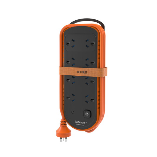 Jackson Rugged Plus Powerboard - 8 Outlet - 2m - Black