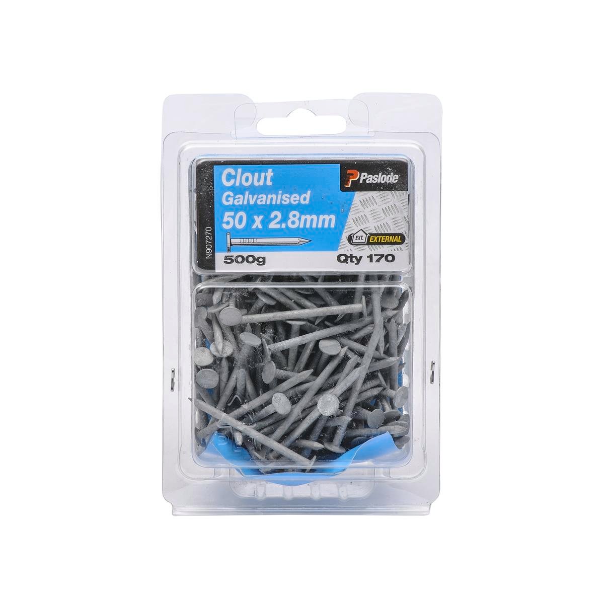 Paslode Galvanised Clouts 50mm 2.8mm 500g Corrosion Resistant 170 Pack