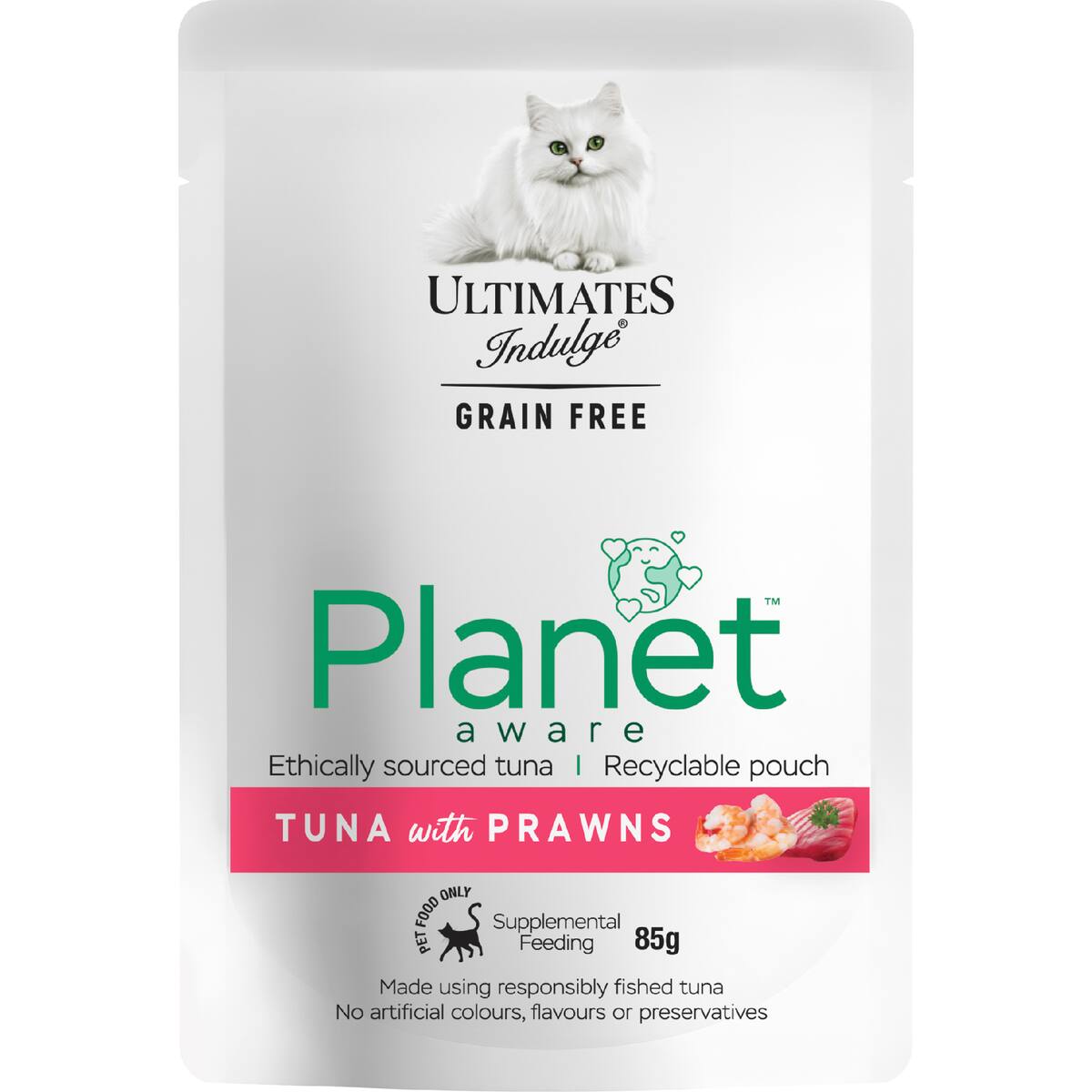 Ultimates Indulge Planet Aware Tuna With Prawns Wet Cat Food 85g