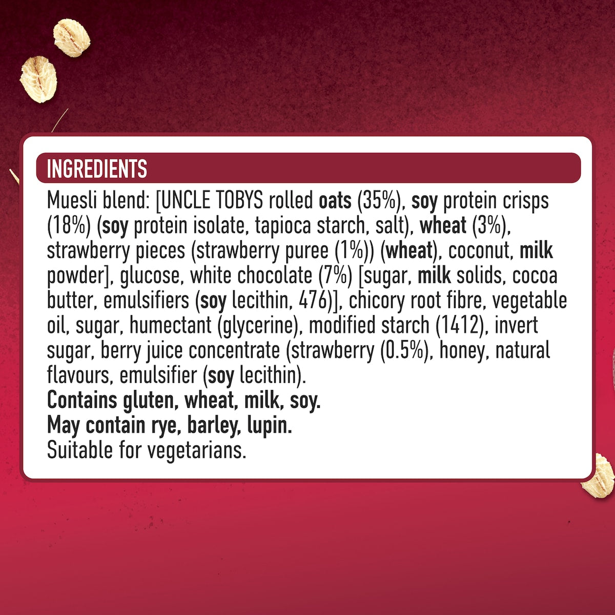 Uncle Tobys Strawberries & Creme Protein Muesli Bars 5 Pack
