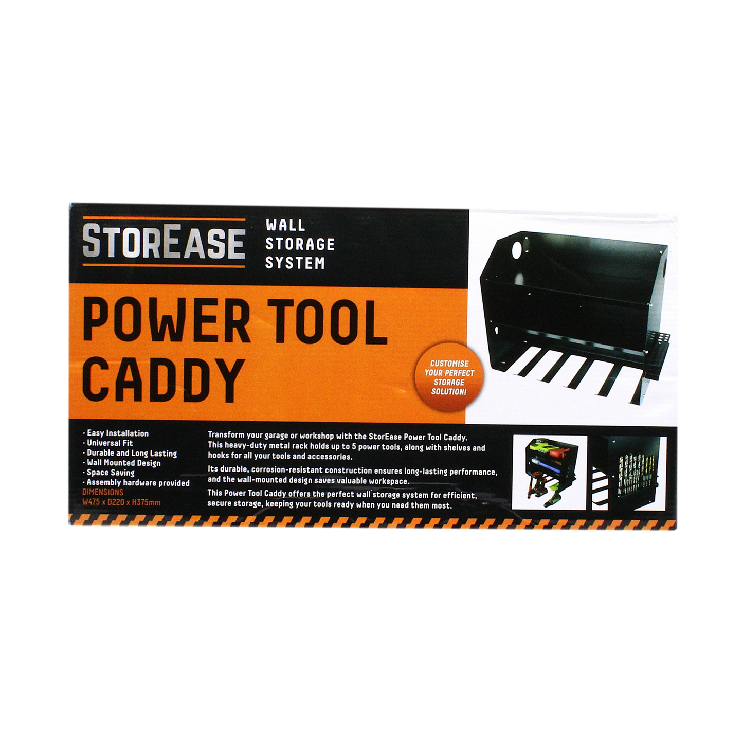 Storease Wall Storage System Power Tool Caddy - Black