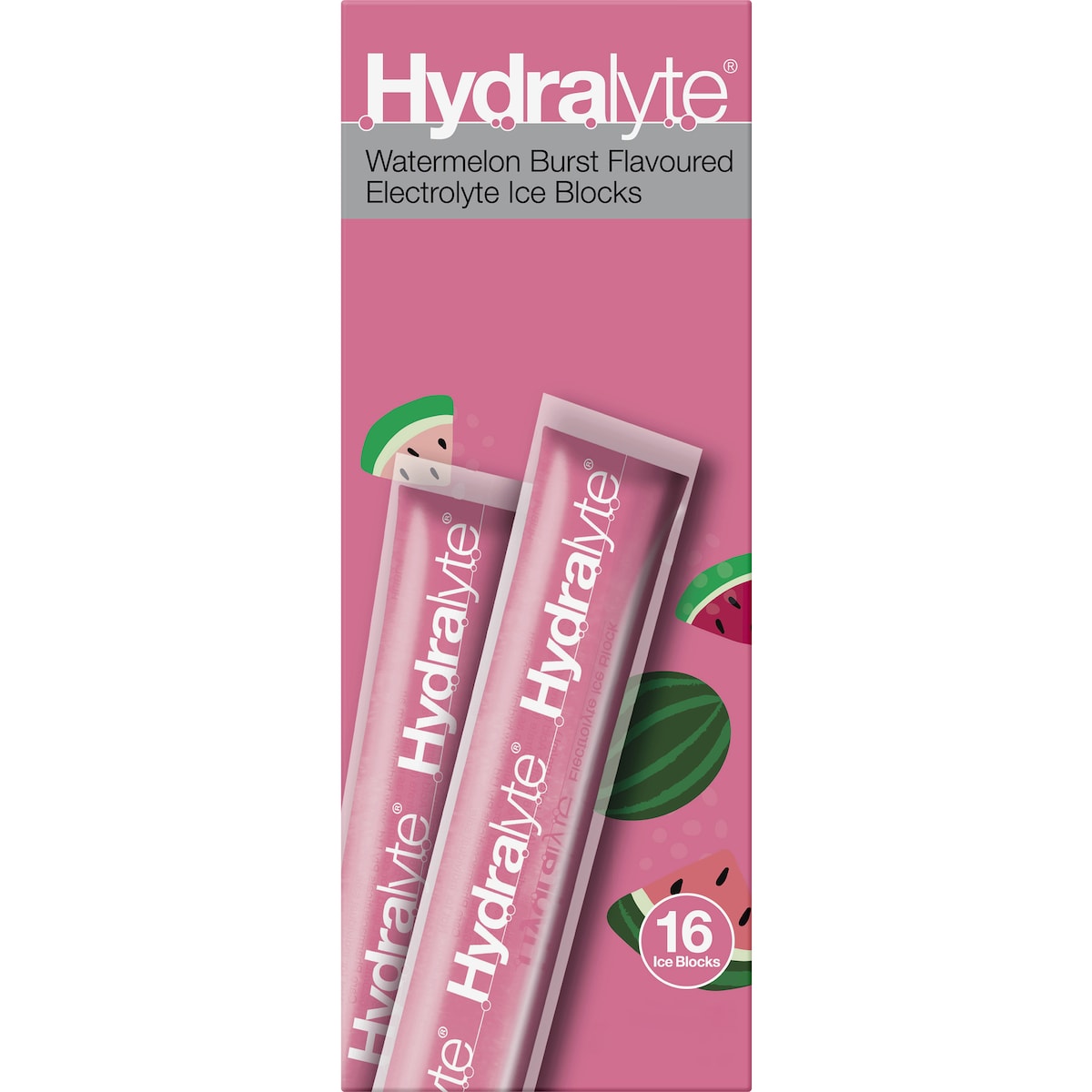 Hydralyte Electrolyte Ice Blocks Watermelon 16 Pack