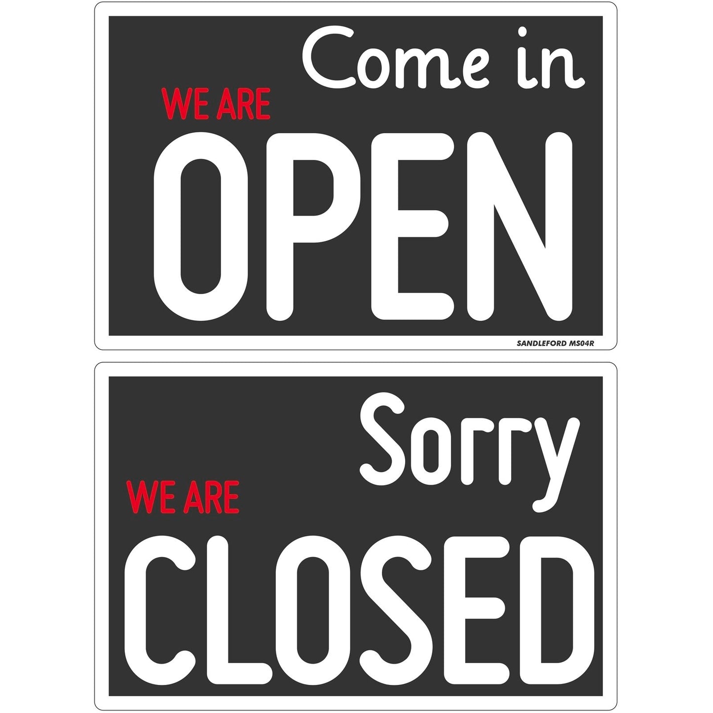 Sandleford Open Close Plastic Sign - 300 x 200mm
