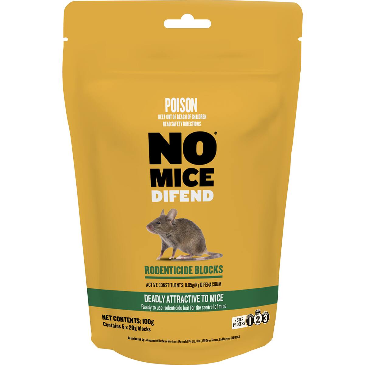 No Mice Difend Rodenticide Blocks 20g X 5 Pack