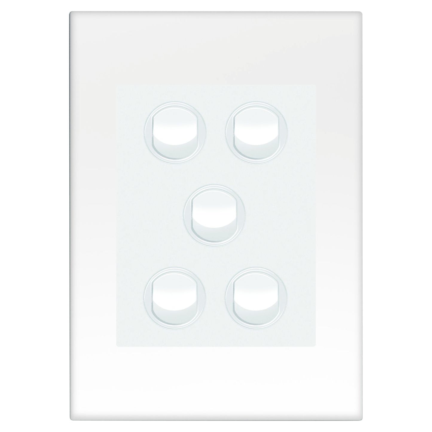 HPM Vivo 5 Gang Wall Switch - 85 x 118mm - White