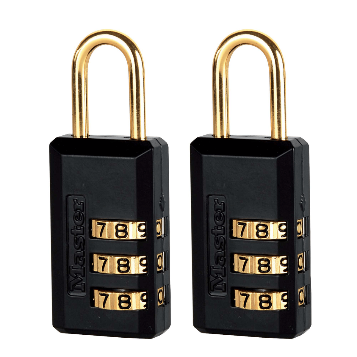 Master Lock 20mm Black Luggage Combination Padlock 2 Pack Durable Metal