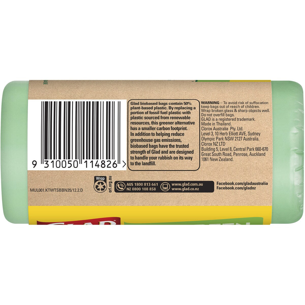 Glad To Be Green 50% Plant Based Wave Top Tidy Bags Small 35 pack