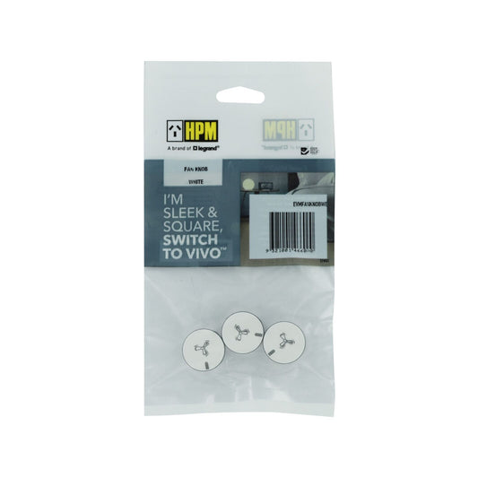 HPM White Vivo Fan Controller Knob - 3 Pack