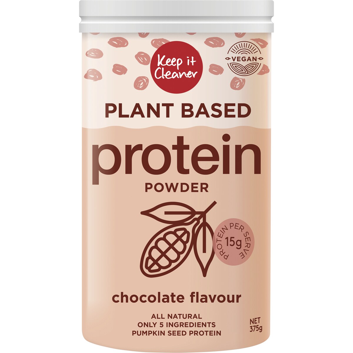 Keep It Cleaner Plant Based Protein Powder Chocolate Flavour 375g