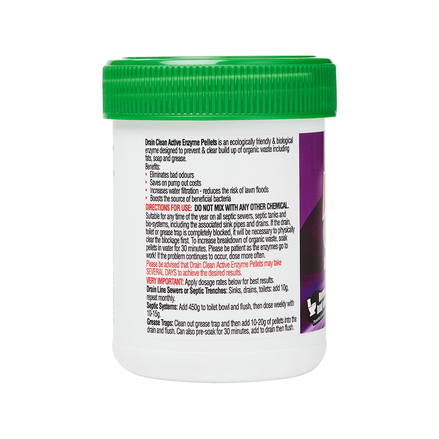 Drain Clean Active Enzyme Pellets - 100g