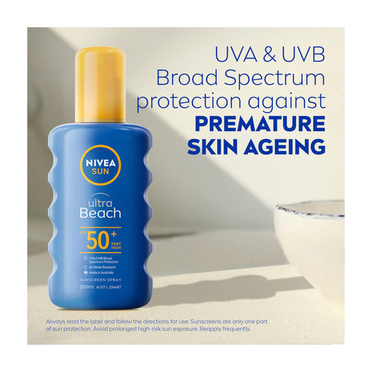 Nivea Sun Ultra Beach SPF 50+ Sunscreen Spray - 200mL