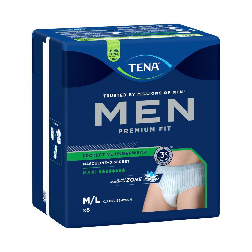 Tena For Men Large Level 4 Premium Fit Maxi Incontinence Pants - 8 pack