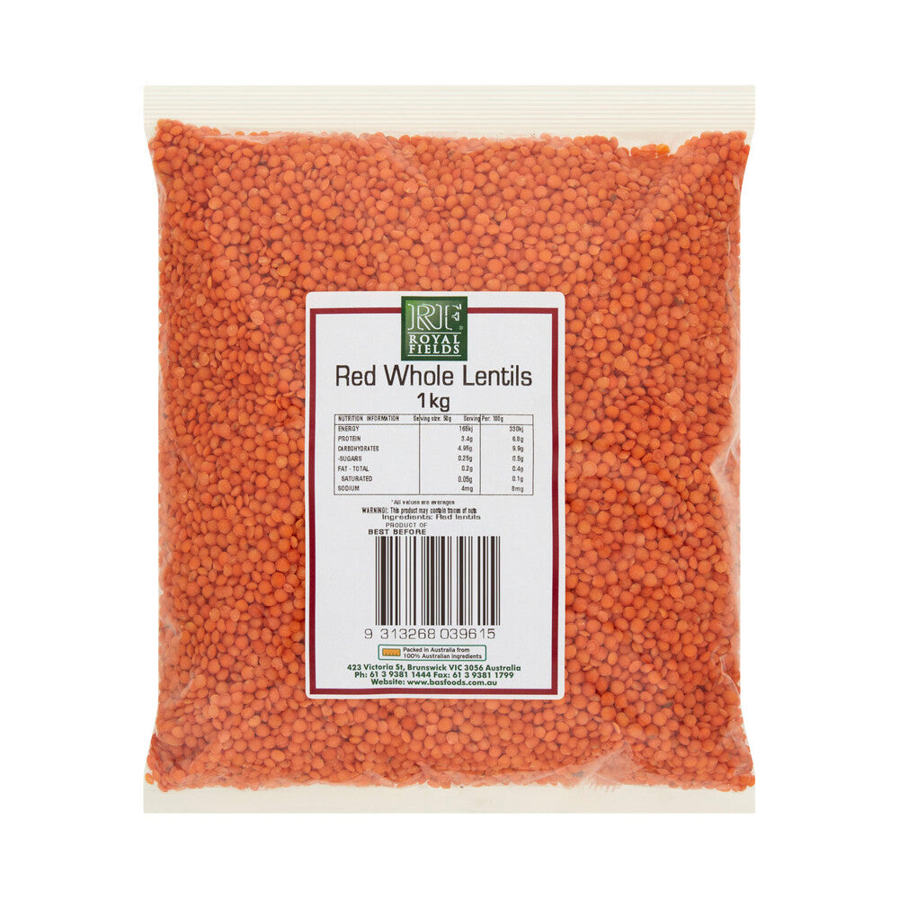 Royal Fields Whole Red Lentils - 1kg