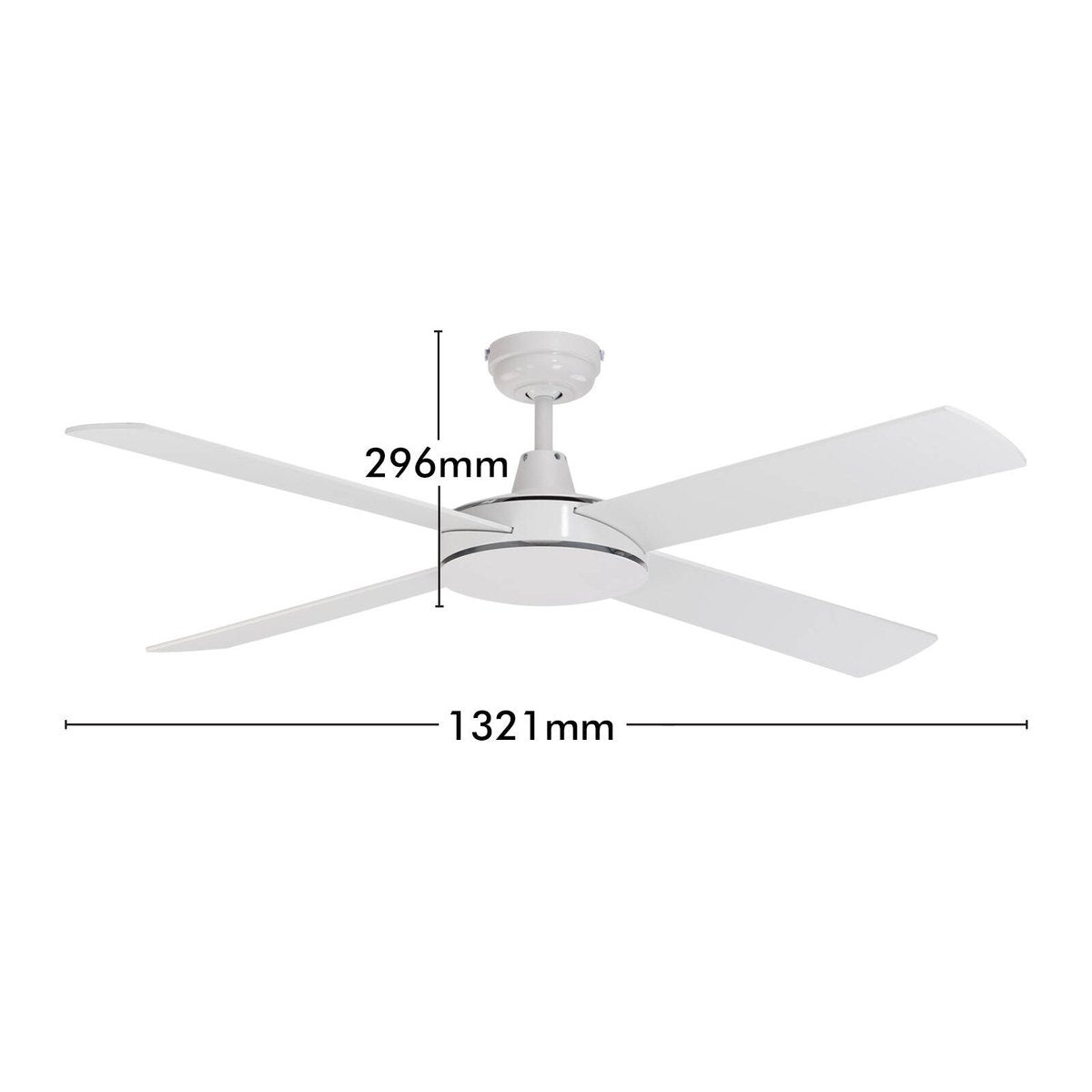 Mercator Grange Ceiling Fan - 130cm White - Plywood - Quiet Operation