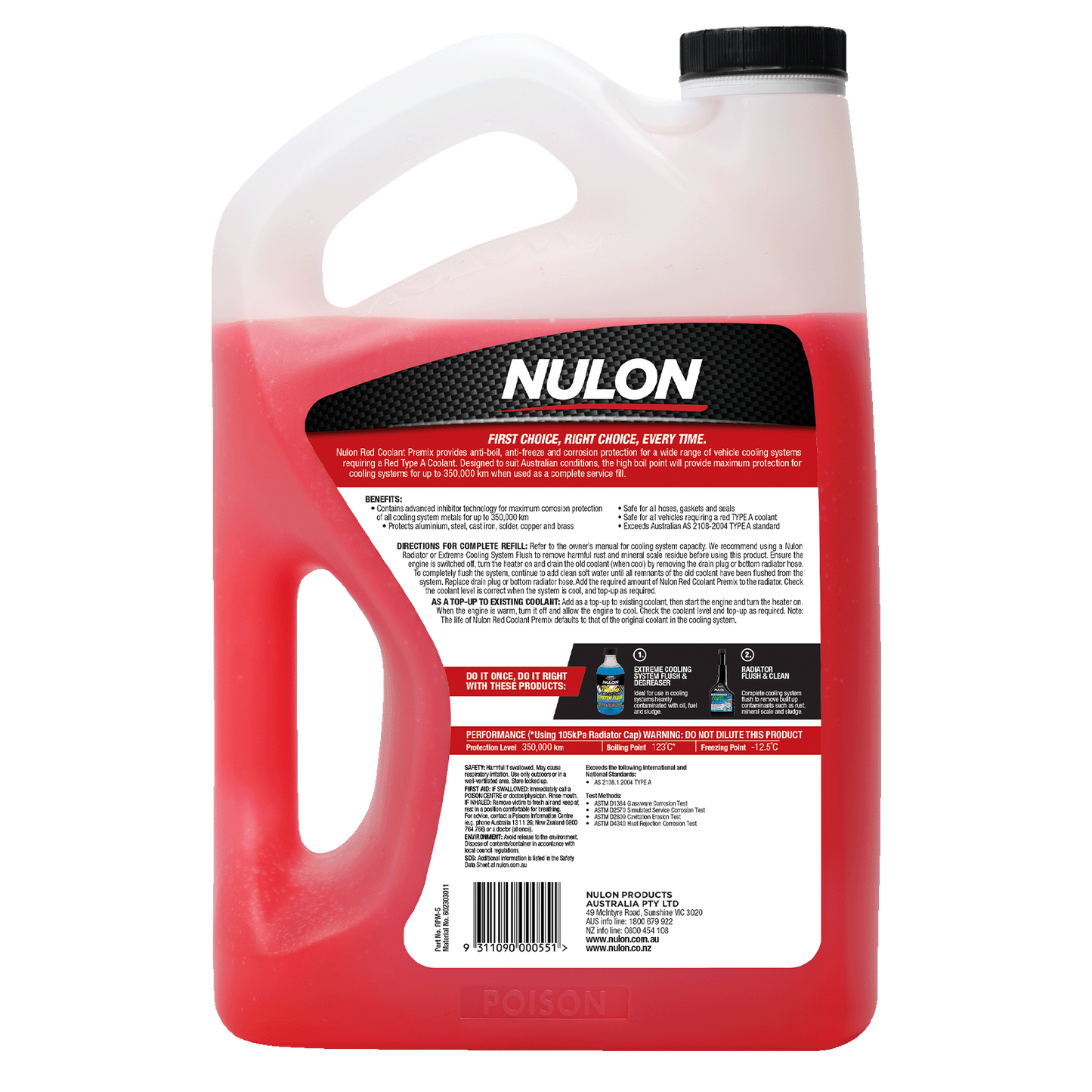 Nulon Red Coolant Premix - Type A - 5L