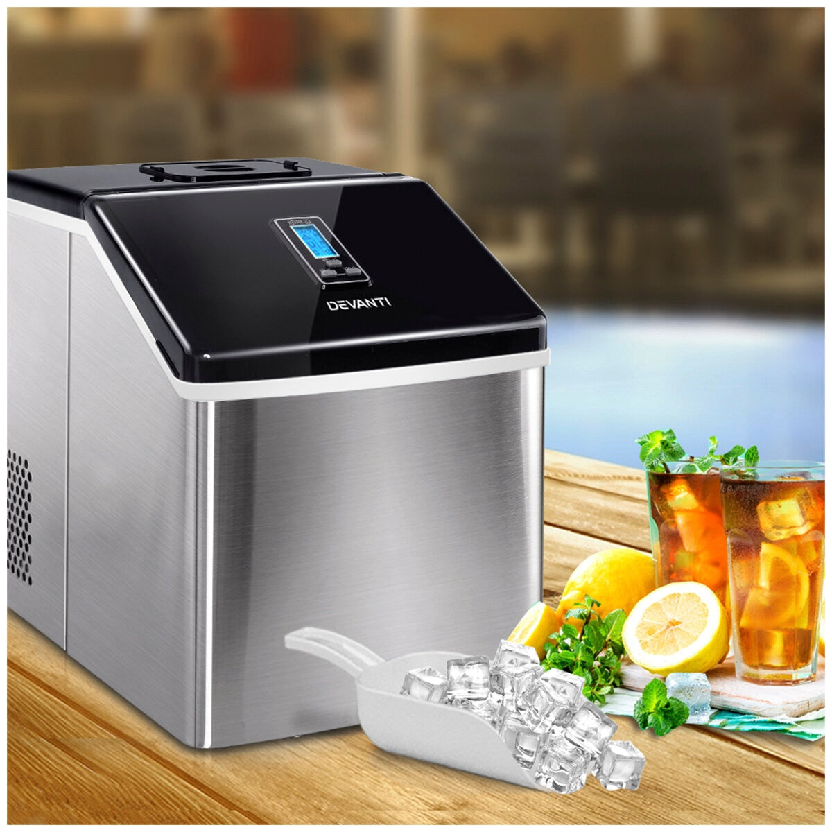 Devanti Portable Ice Cube Maker 3.2L IM-ZB-18F-SS