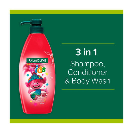 Palmolive Kids 3 in 1 Merry Strawberry Shampoo Conditioner & Bodywash - 700mL