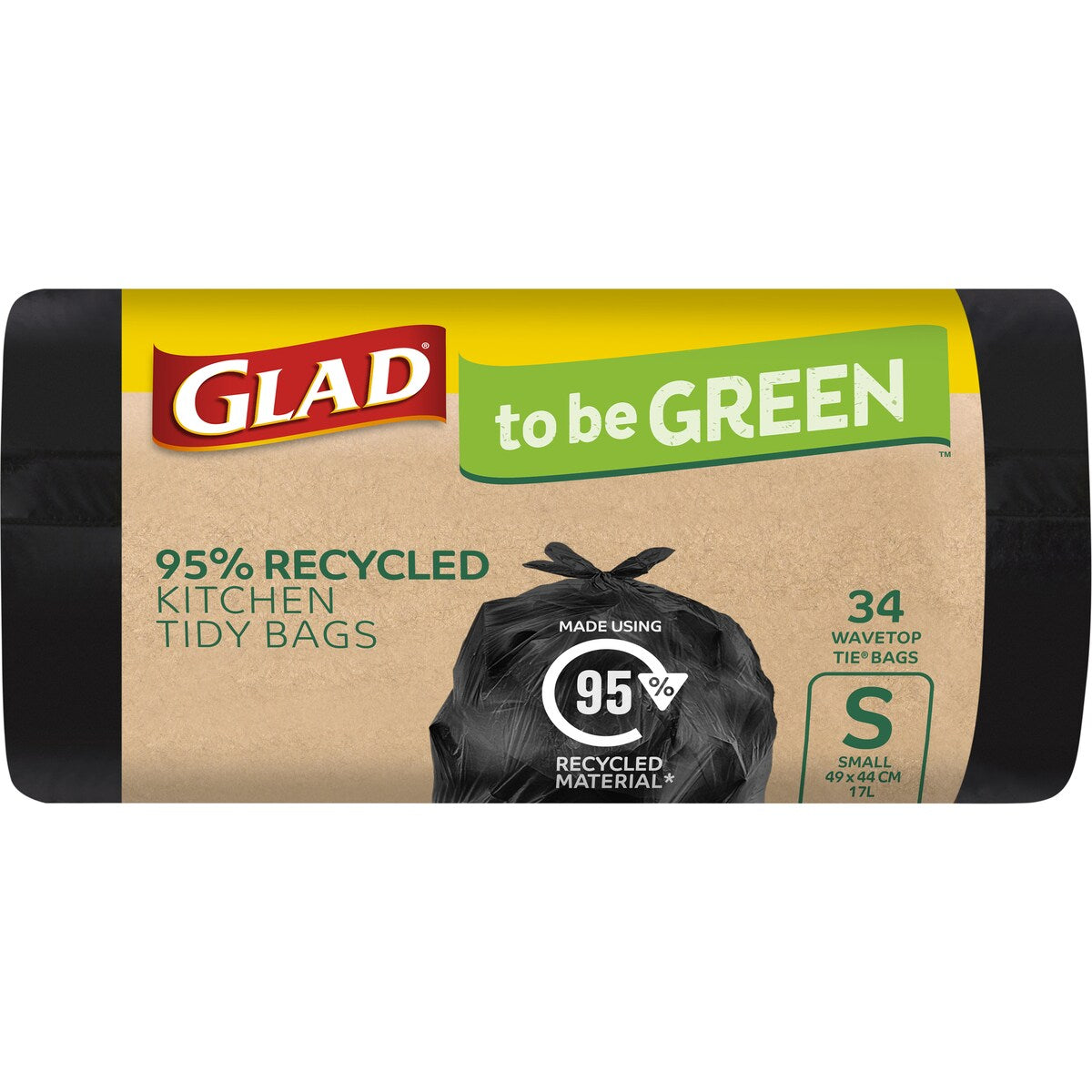 Glad To Be Green 95% Recycled Kitchen Tidy Bags Small 34 pack