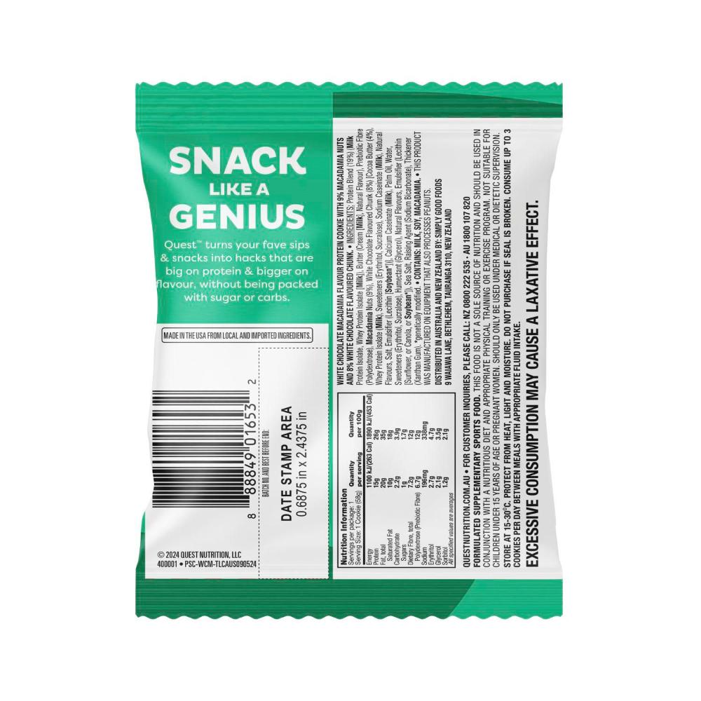 Quest Protein Cookie White Choc Macadamia - 58g