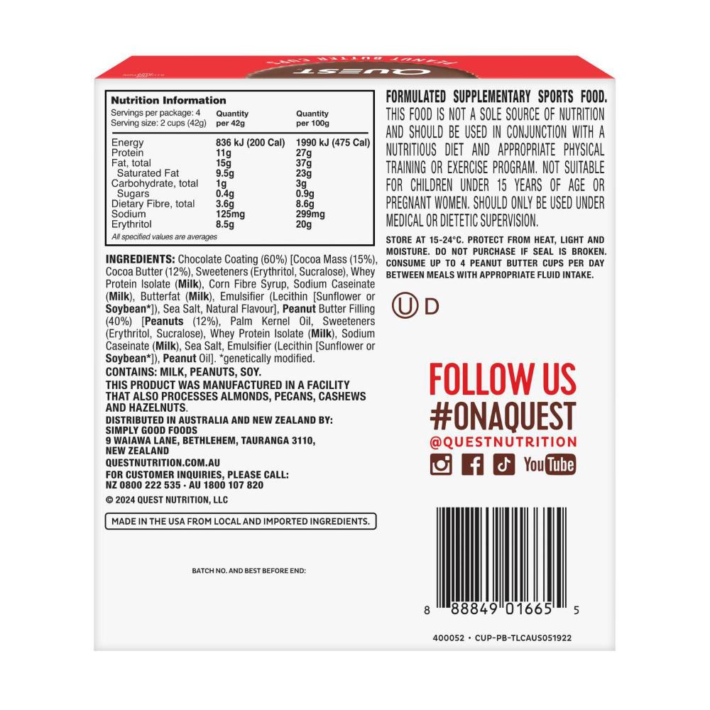 Quest Peanut Butter Cups Multipack 4 Pack - 168g