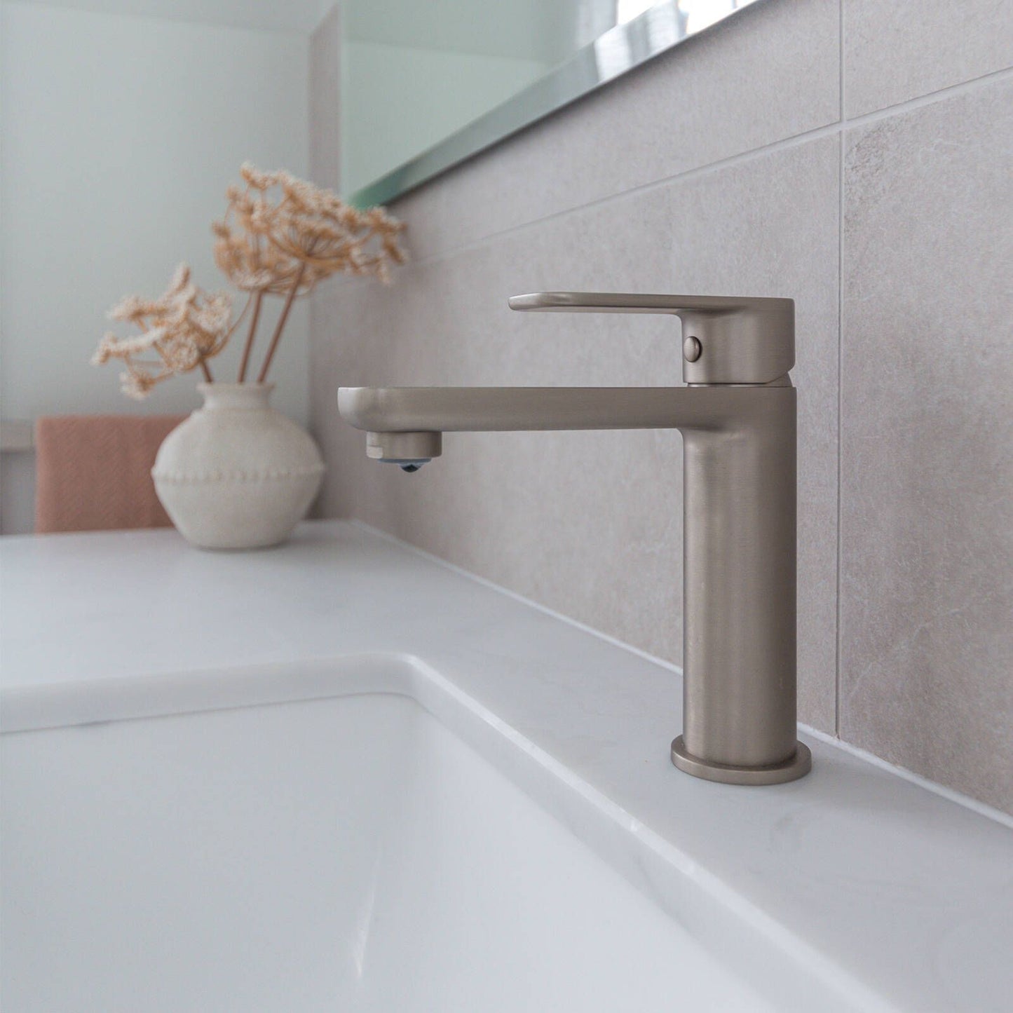 Caroma Luna Basin Mixer - 50 x 167mm - Brushed Nickel