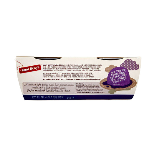 Aunt Betty's Pudding Chocolate 2 Pack - 190g
