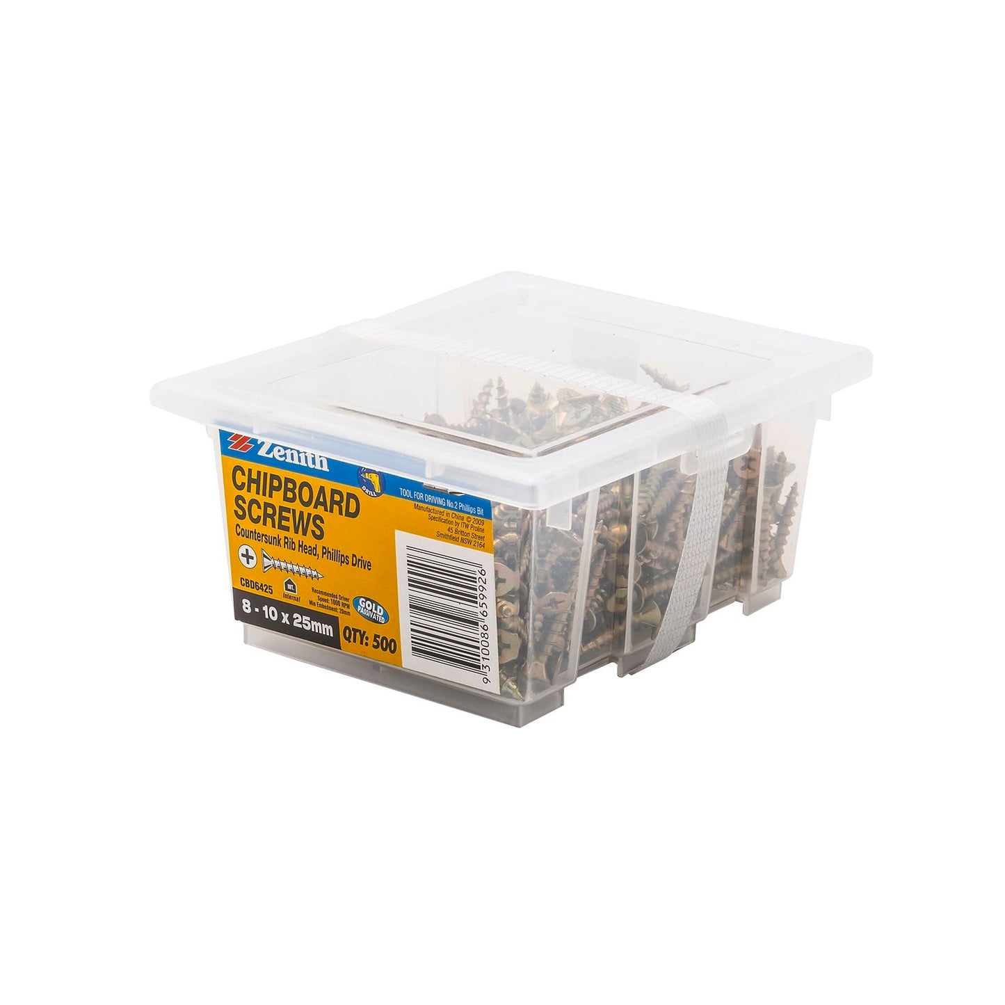 Zenith 8g x 25mm - Gold - 500 Pack