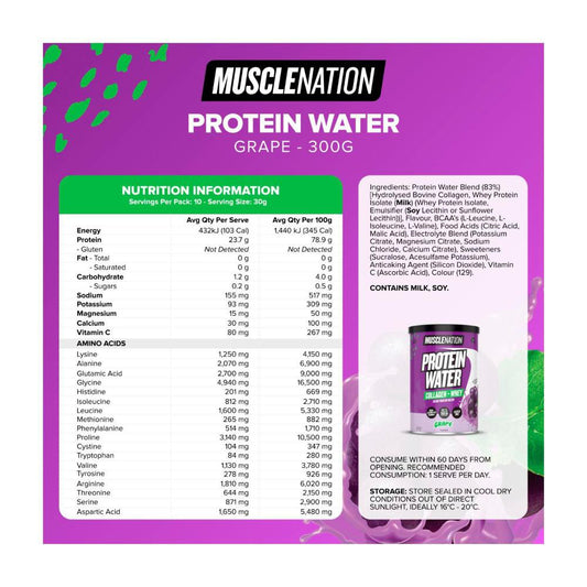 Muse Nation Protein Water Powder Grape - 300g