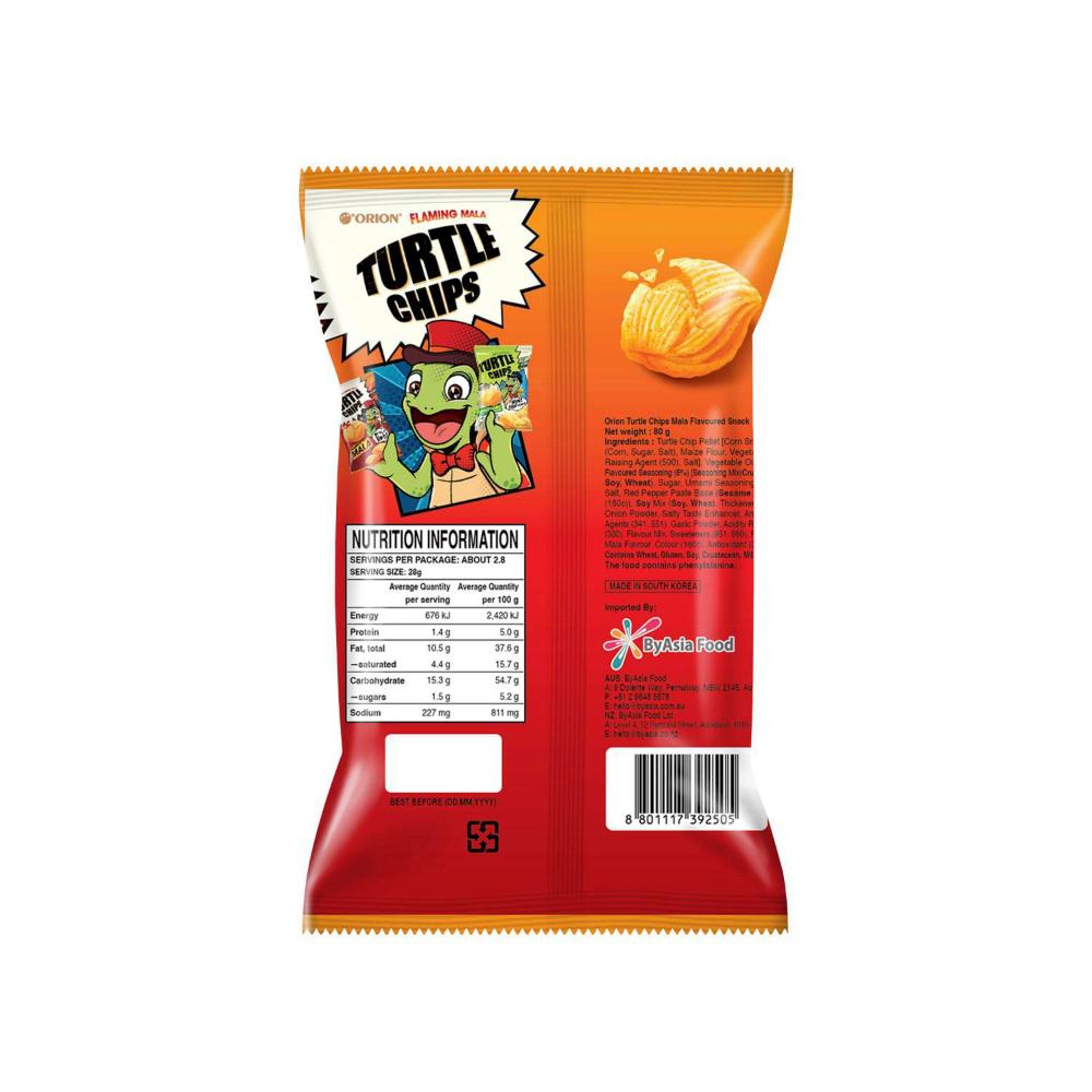 Orion Turtle Chips Flaming Mala - 80g