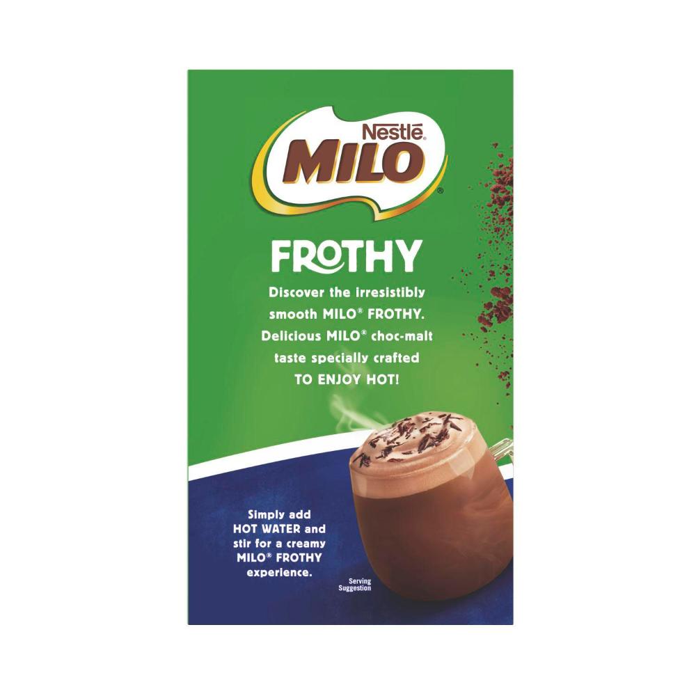 Milo Frothy Instant Hot Chocolate Sachets 8 Pack - 136g