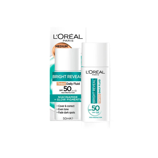 L'Oreal Paris Bright Reveal Tinted SPF 50 Medium Fluid - 50mL