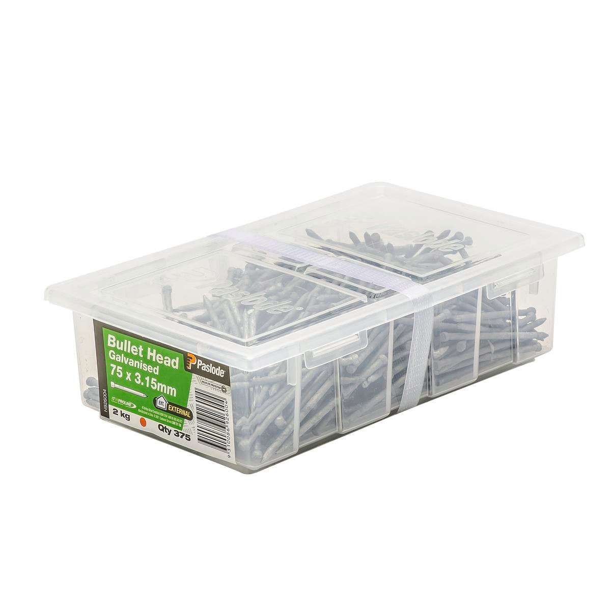 Paslode Bullet Head Nails 75mm 3.15mm Galvanised Steel 375 Pack