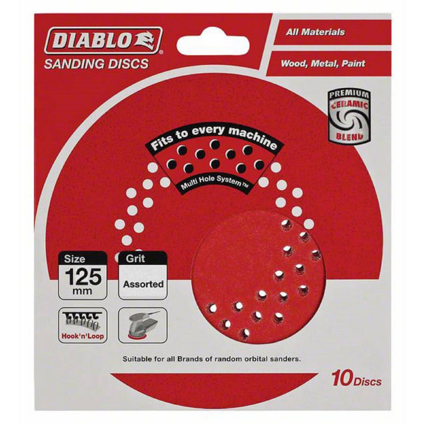 Diablo Mixed Grit Abrasive Random Orbital Sheets - 125mm - 10 Pack