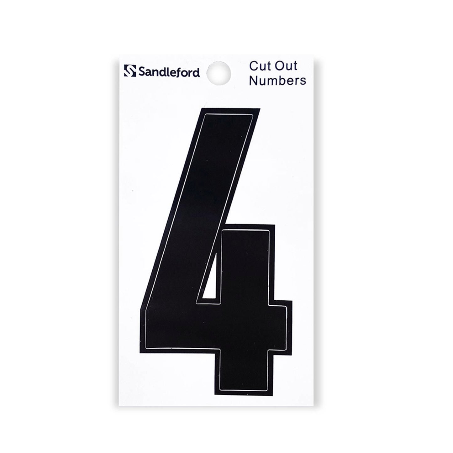 Sandleford Black Cut Out Self Adhesive House Number 4 - 85mm