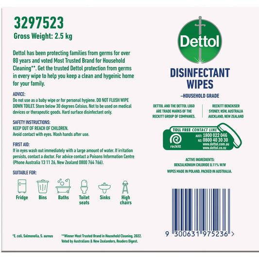 Dettol Multi Purpose Disinfectant Cleaning Wipes - 440 Pack