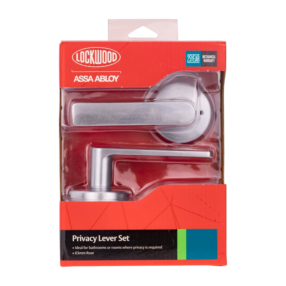 Lockwood Velocity L3 Privacy Leverset - 63mm Rose - Easy Install - Durable