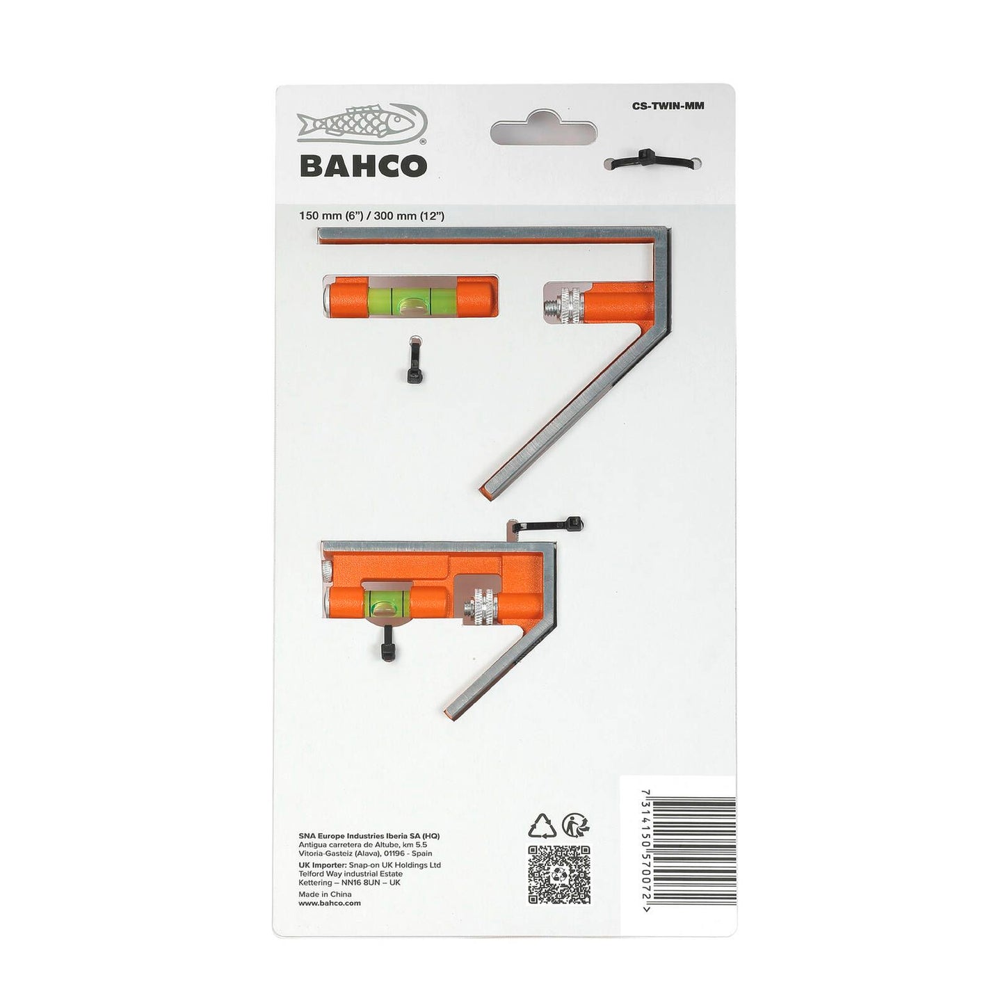 Bahco Sliding Combination Squares Twin Pack - 150mm & 300mm