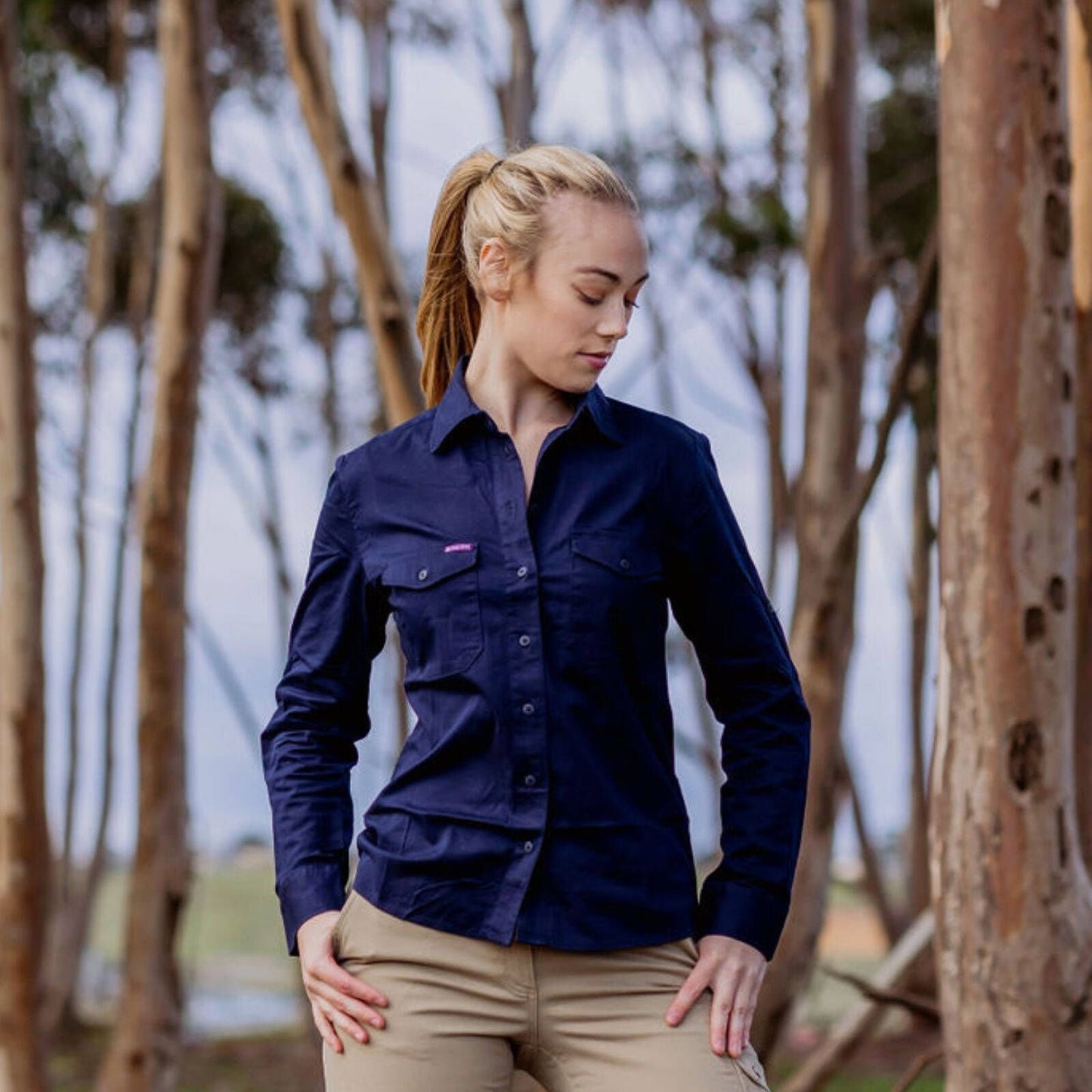 Green Hip Long Sleeve Shirt - Navy - Size 6