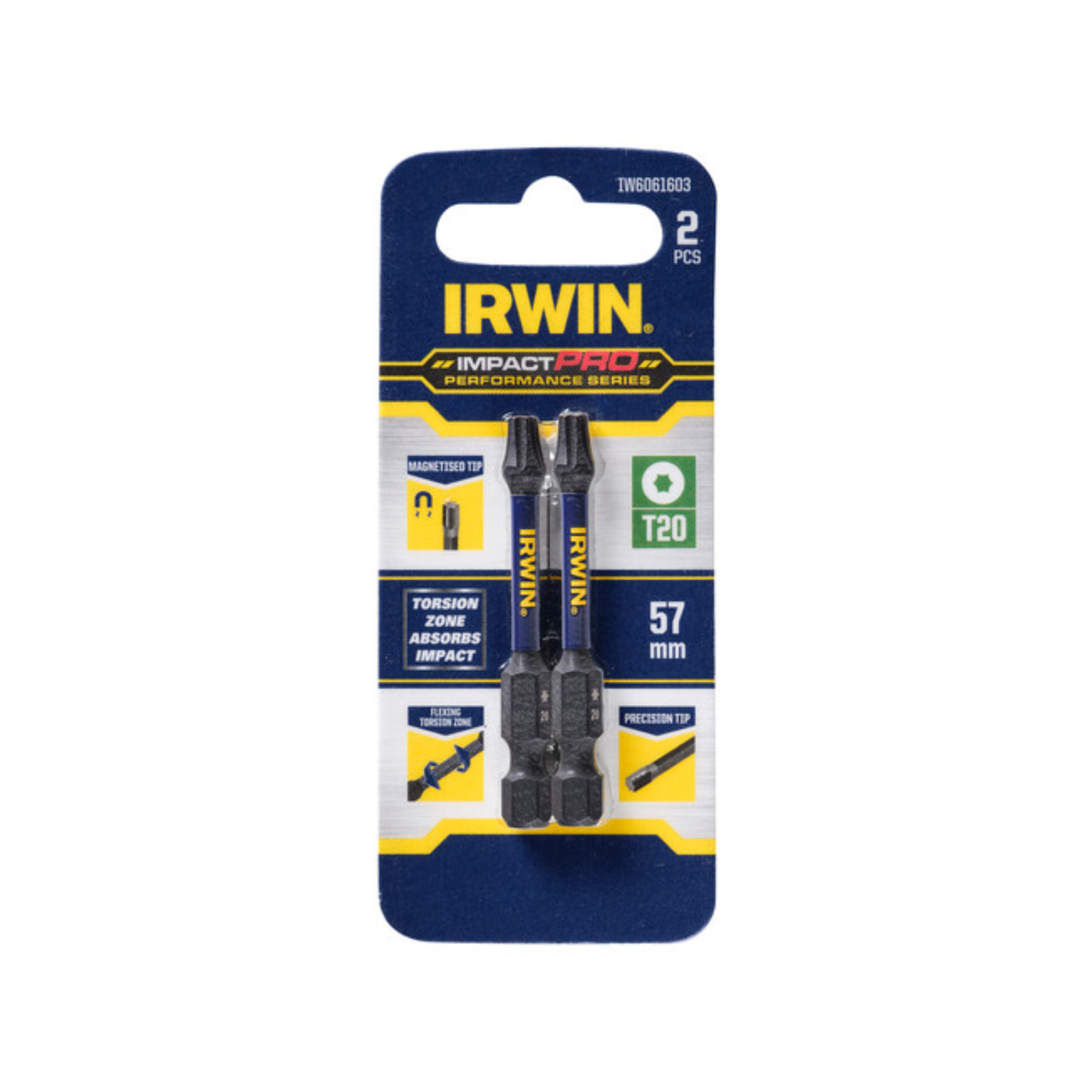 Irwin Impact Pro Performance Series T20 57mm 2 Pack