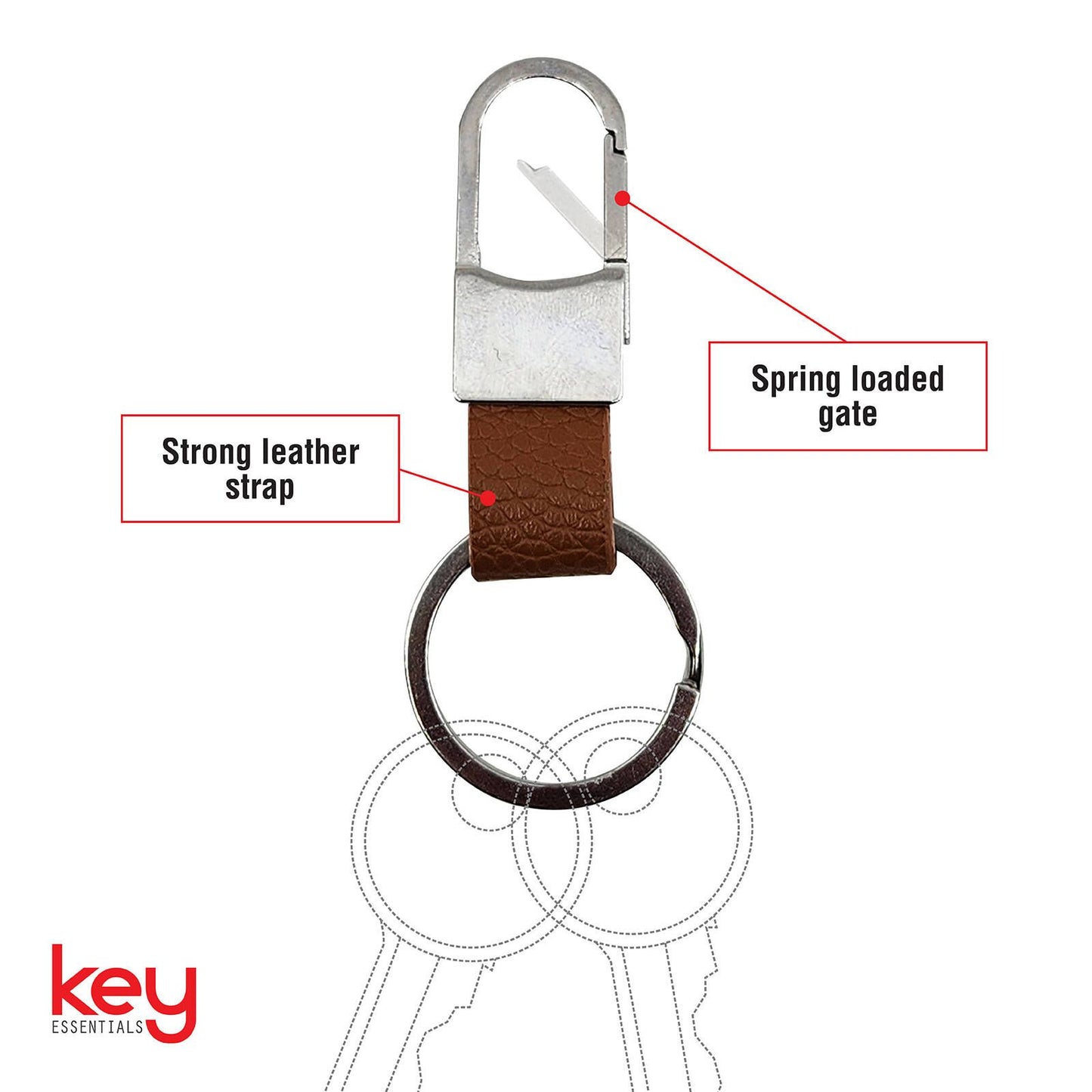 Key Essentials Key Ring and Strap - 75 x 6.6 x 30mm