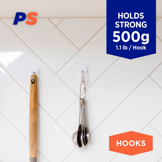 Permastik Small Kitchen Hooks Holds 500g 9 Pack