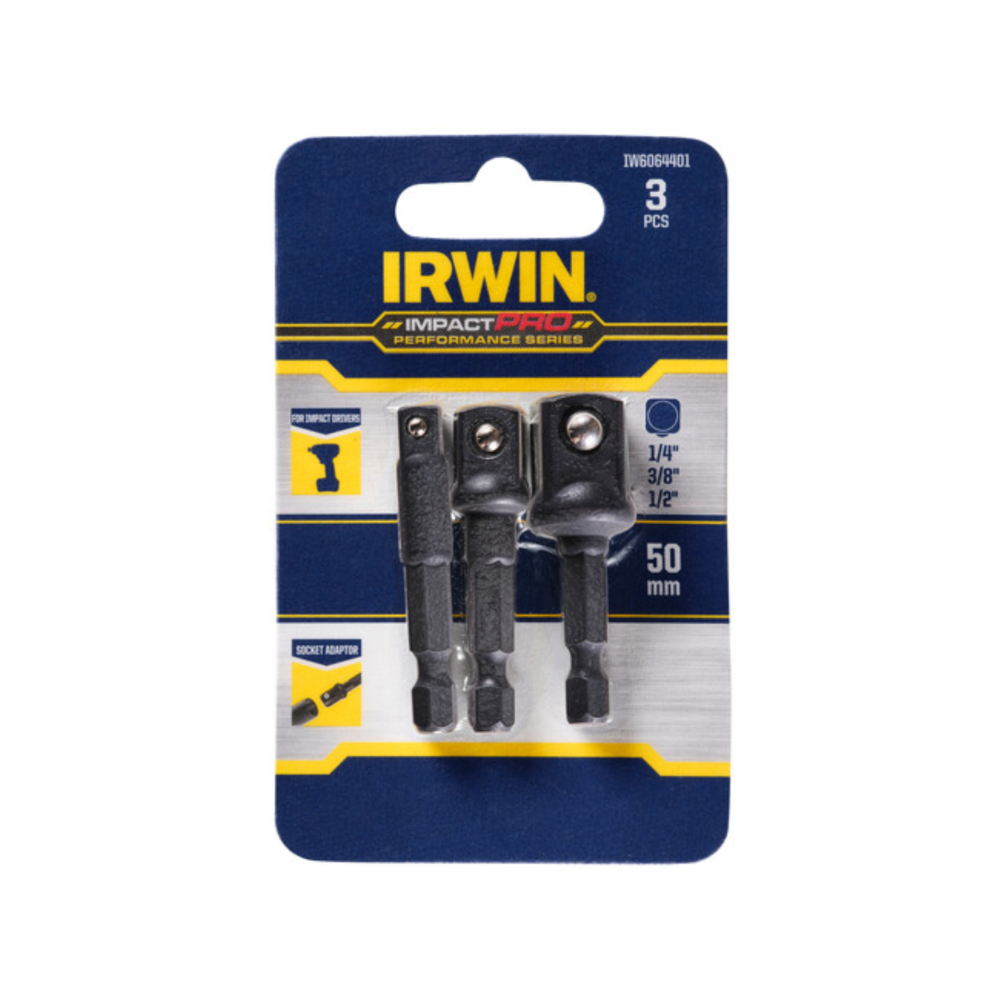Irwin Impact Pro Performance Series Socket Adaptor Set 3 Piece